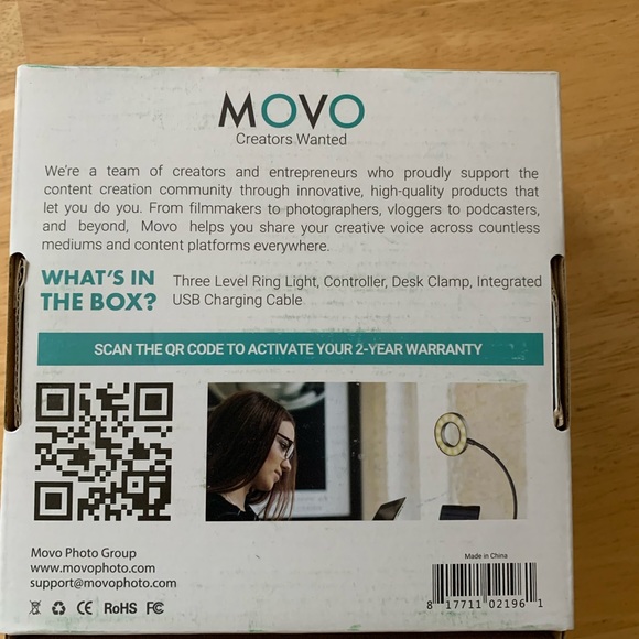 MOVO VGC-1 Three Level Ring Light NIB - Picture 3 of 3